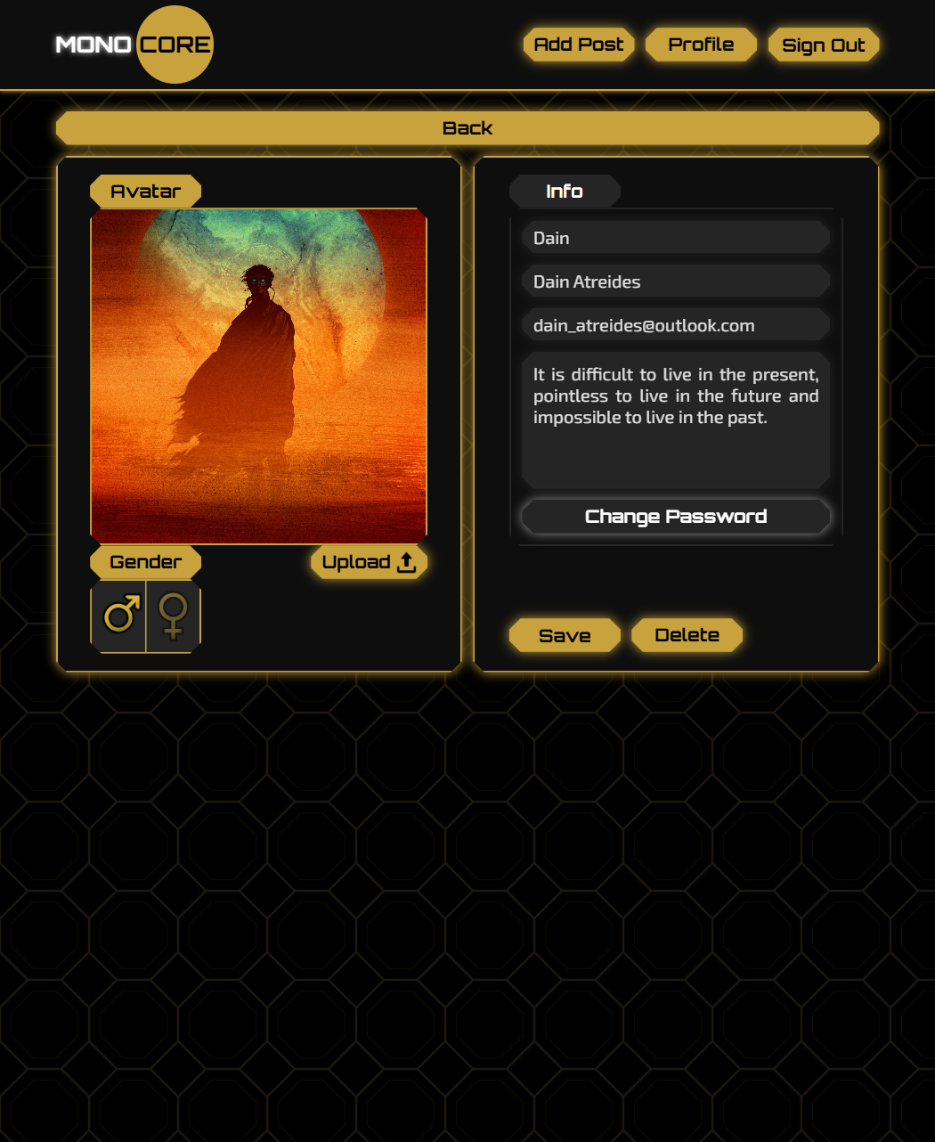 Edit Profile Page