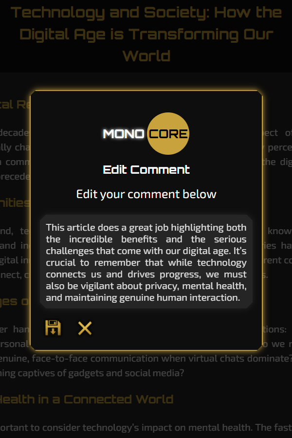 Edit Comment Modal