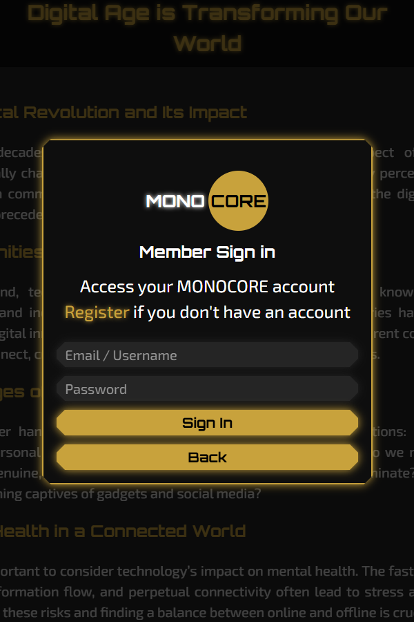 Sign In Modal